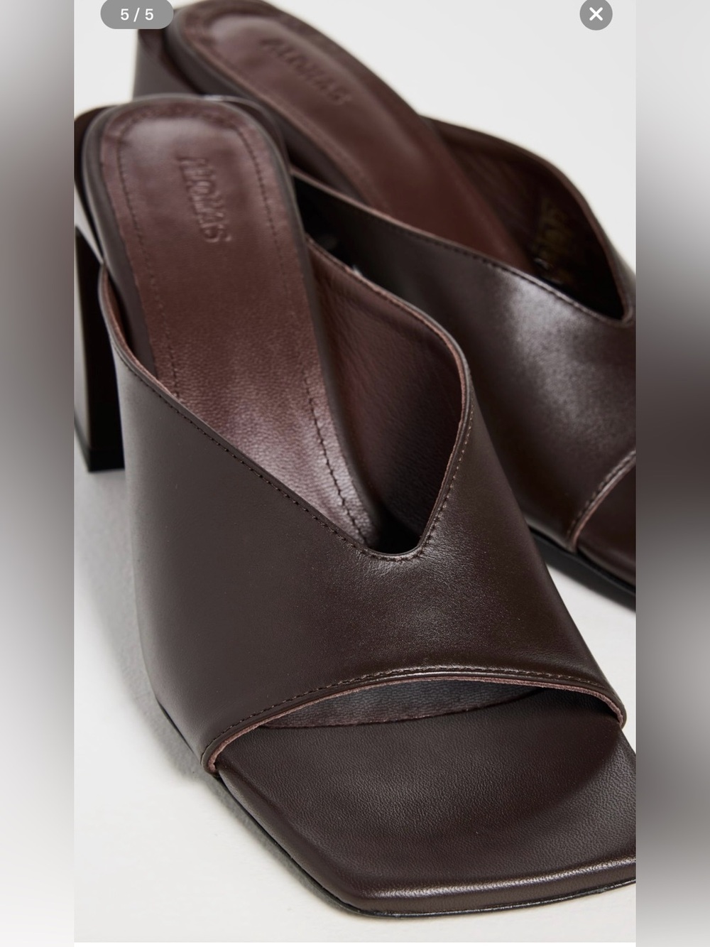 Alohas Seychelles Women's Brown Leather Square-Toe Mule Size 37 - Picture 11 of 11